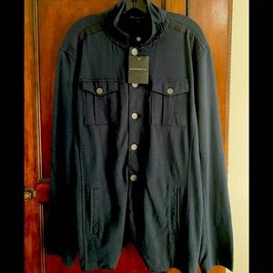 COPY - NWOT John Varvatos Black cotton shirt jacket Mens XL